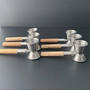 6 Remy Martin Limited Edition Double Sided Wood/Sliver Peg Jig Measure 15/30ml